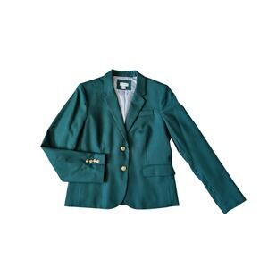 J. Crew Green Blazer with Gold Buttons